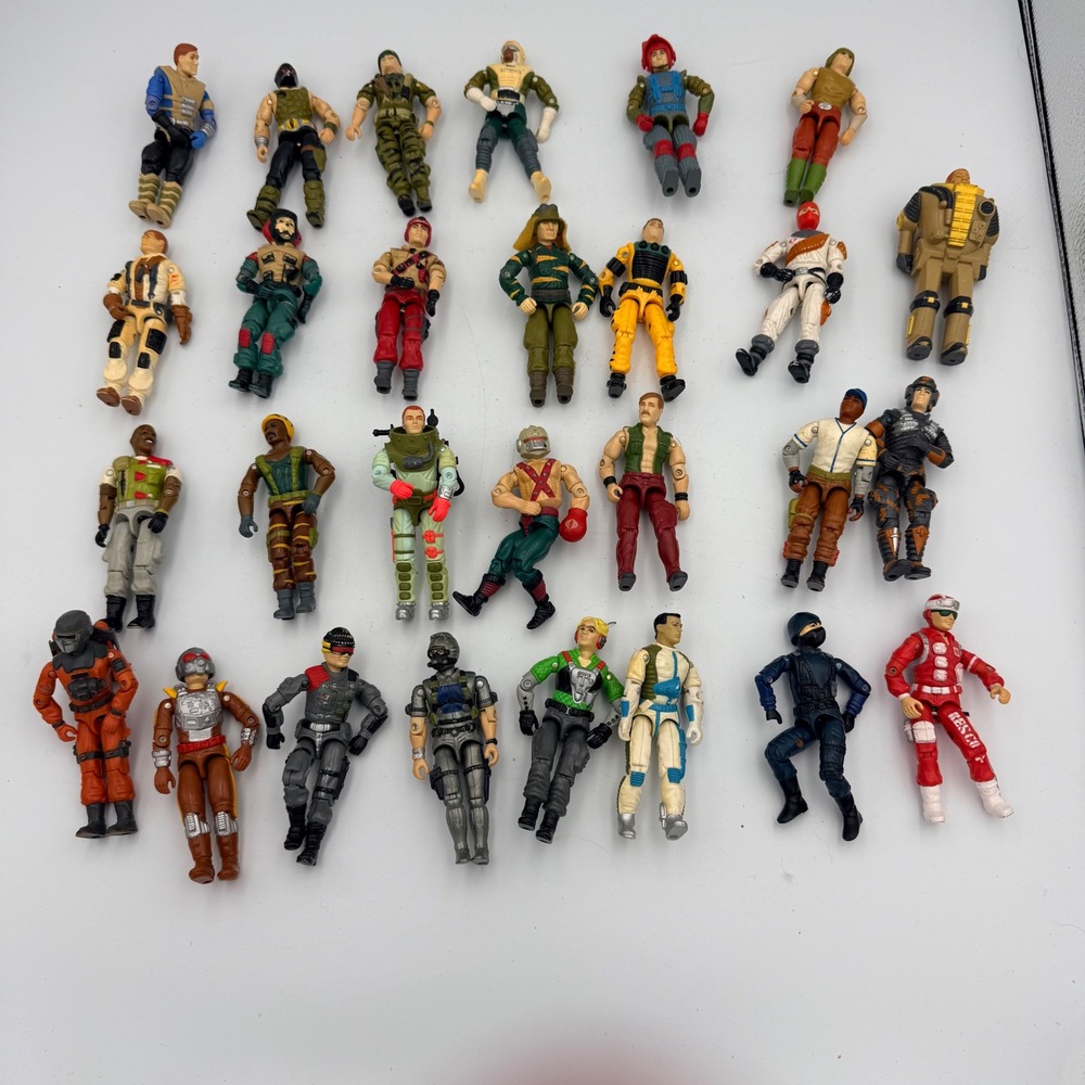Vintage GI Joe Action Figure Lot of 28 Hasbro 1980s 90s Cobra ARAH No Accessorie